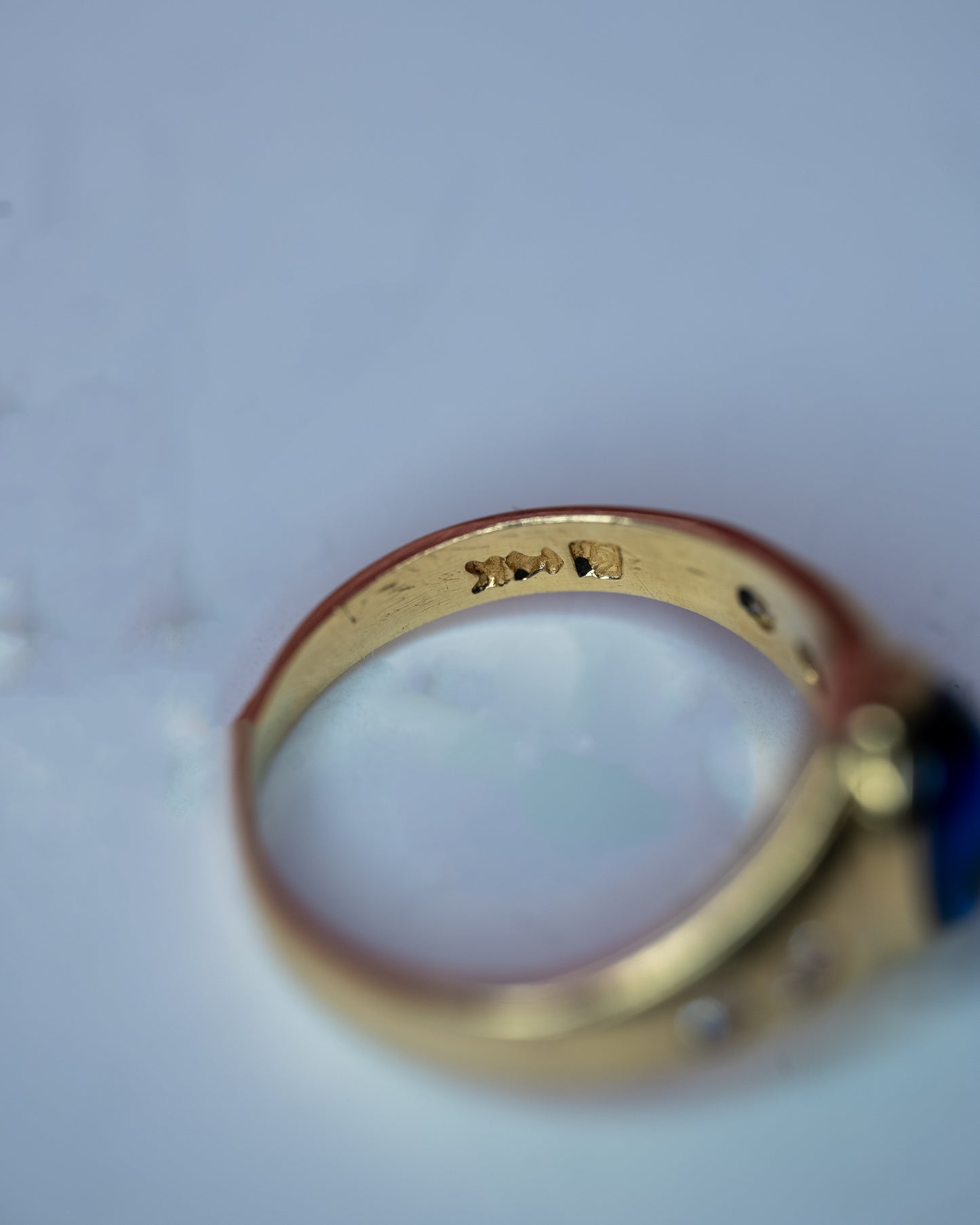 14kt Blue Cabochon Ring