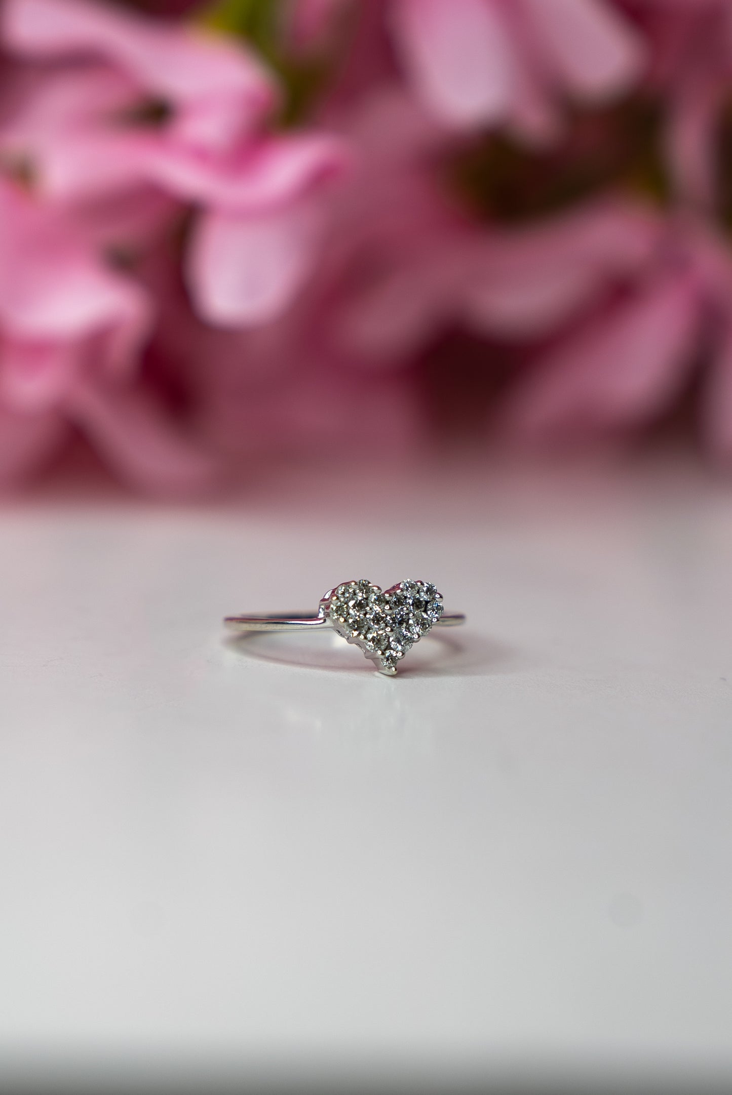 14kt White Gold Diamond Heart Ring