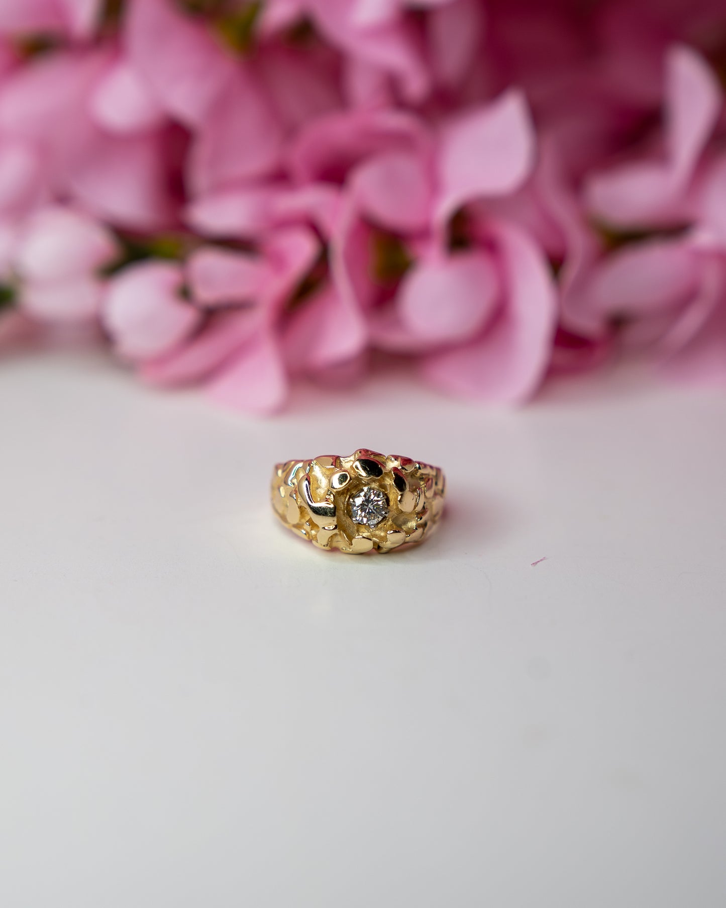 14kt Diamond Nugget Ring