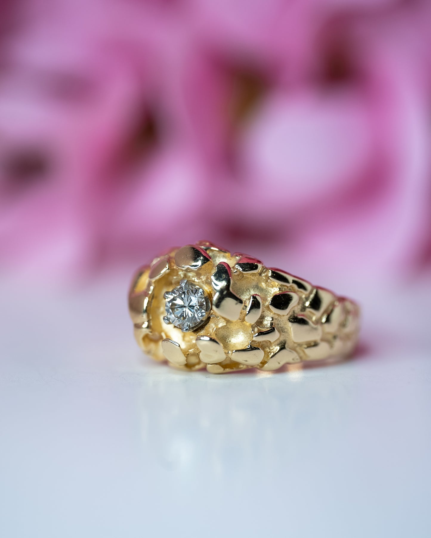 14kt Diamond Nugget Ring