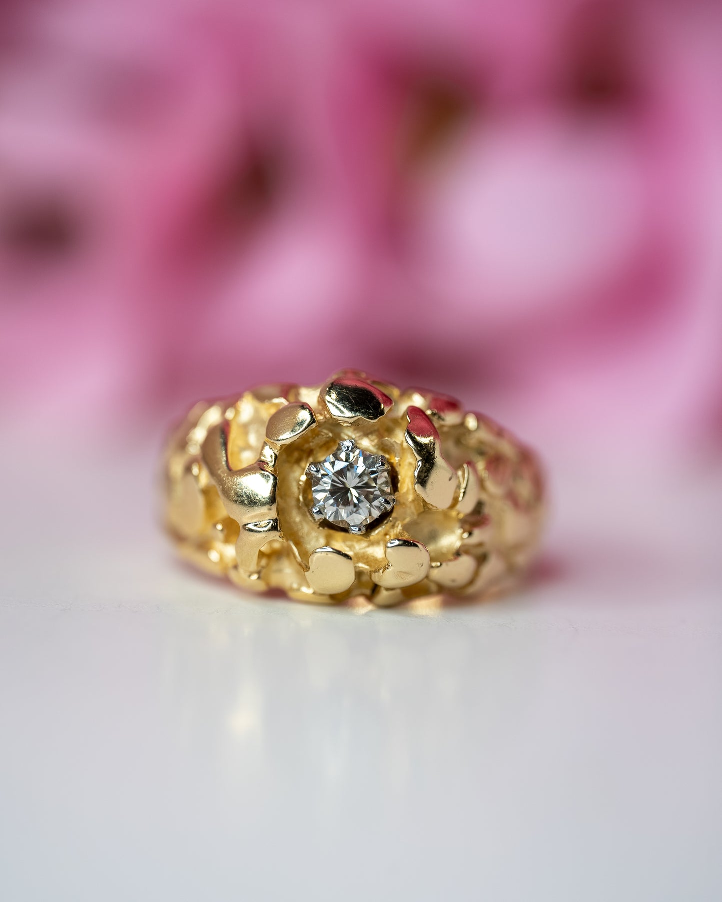 14kt Diamond Nugget Ring