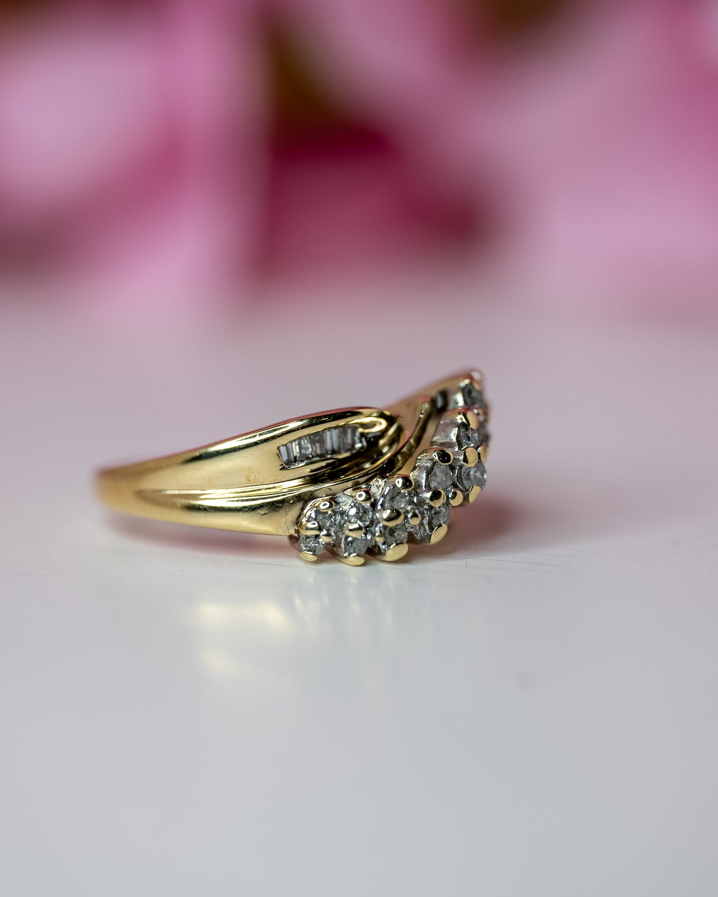 10kt "Racimo Diamond Ring"