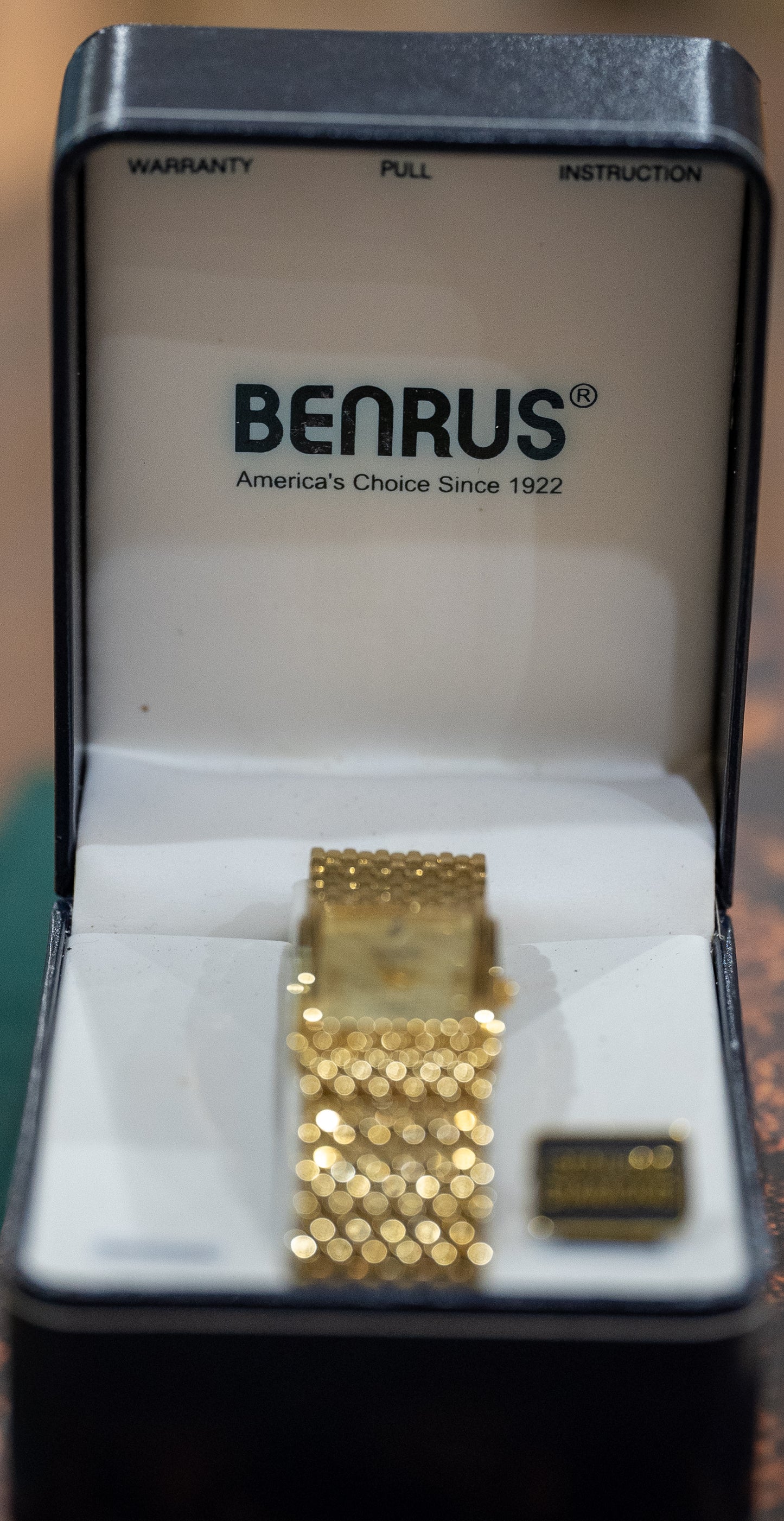 NOS Gold-Tone Benrus Diamond Quartz