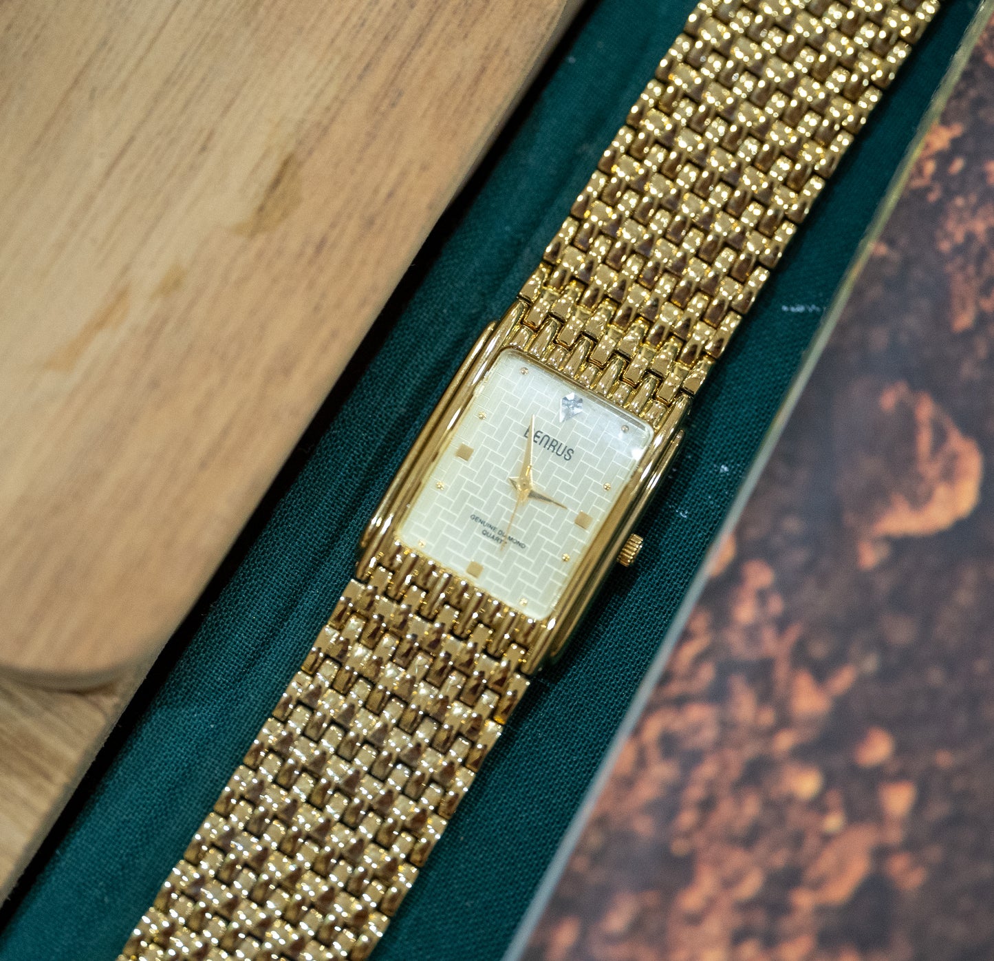 NOS Gold-Tone Benrus Diamond Quartz