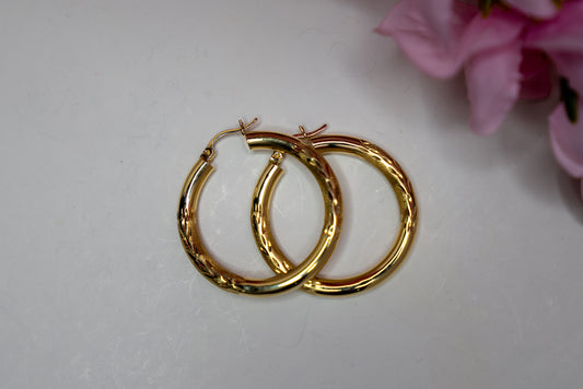 14kt Chunky Hoops