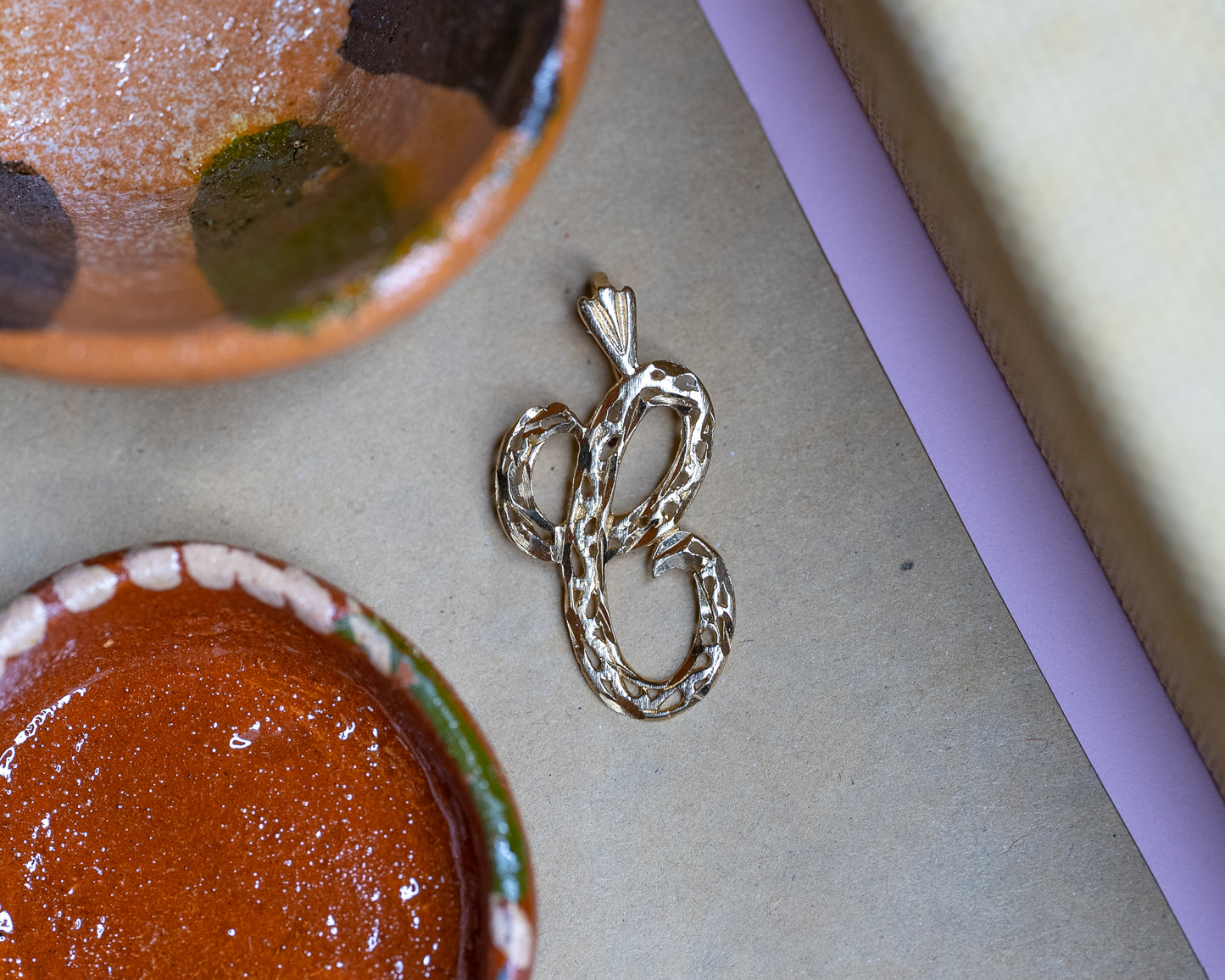 14kt Filigree "C" Pendant