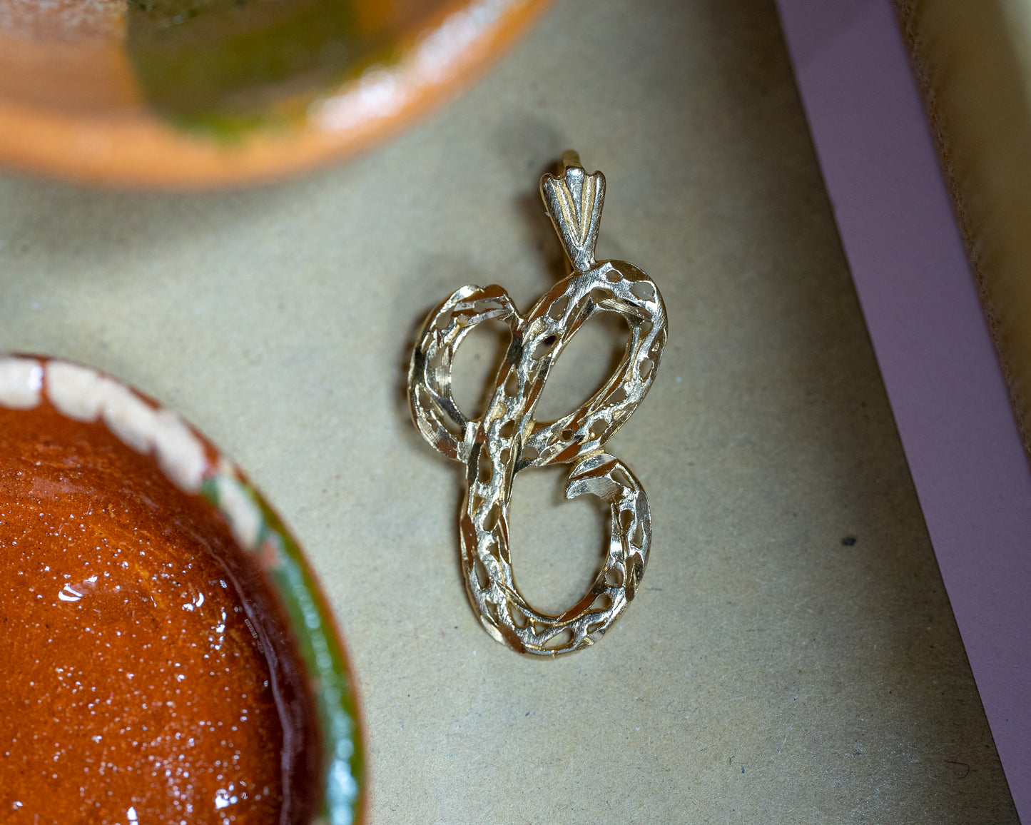 14kt Filigree "C" Pendant