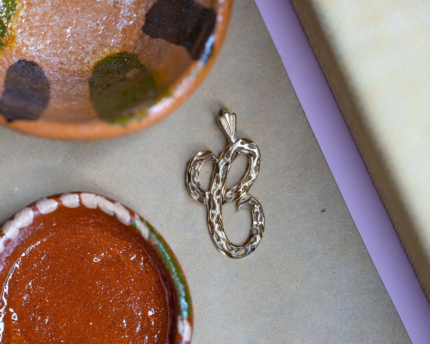 14kt Filigree "C" Pendant